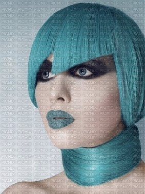woman blue hair bp - gratis png