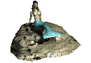 Sirène sur rocher - GIF animé gratuit