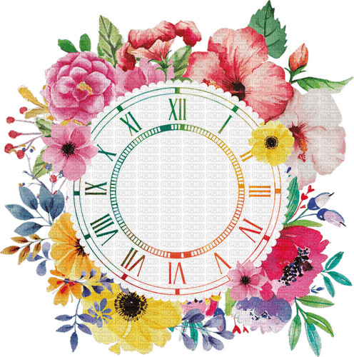 floral clock Bb2 - png gratis