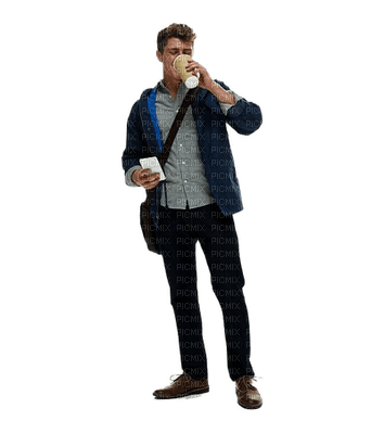 man with coffee - PNG gratuit