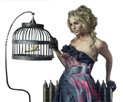 woman with birdcage bp - zadarmo png