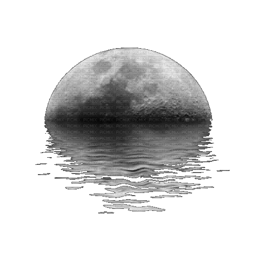moon lune  night nuit  mond water - GIF animado grátis