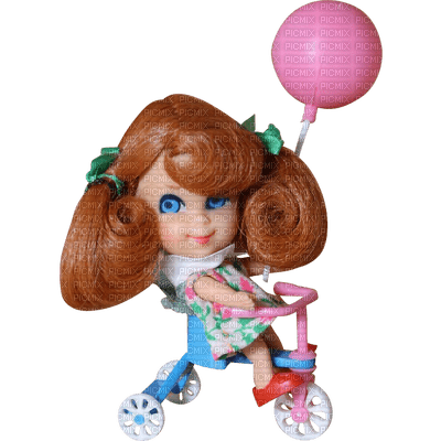 Kaz_Creations Doll On Bike Balloon - png gratis