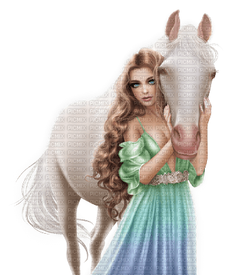 kvinna-häst--woman and horse - Free PNG