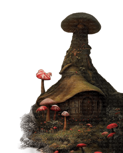 грибы - дом - ingyenes png