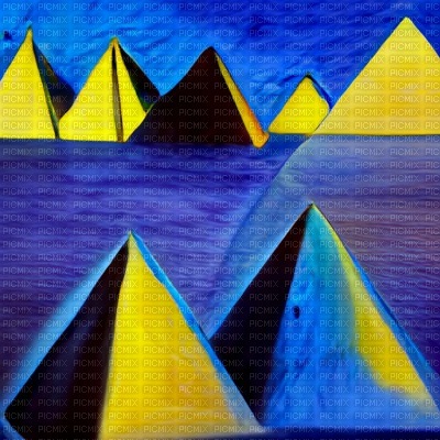Blue & Yellow Pyramids - Free PNG