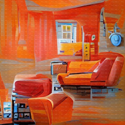 Orange Living Room - png grátis