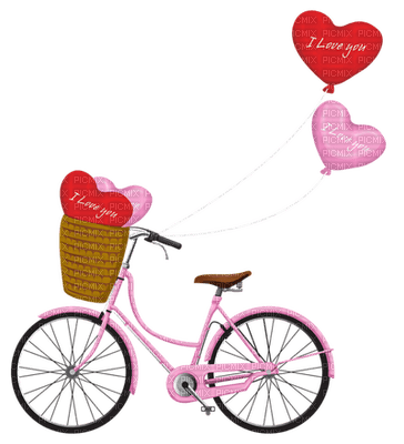 Kaz_Creations Valentine Deco Bicycle Bike - PNG gratuit