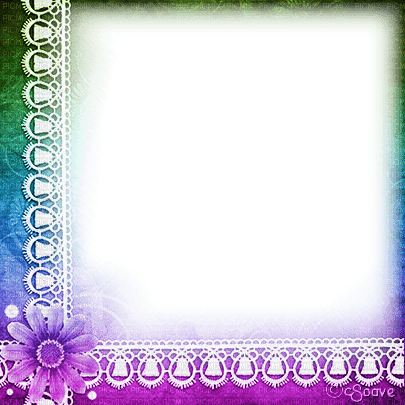 soave frame vintage flowers lace rainbow - zadarmo png