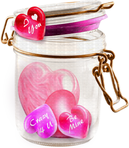Jar.Hearts.Text.Pink.Purple.Red - Free PNG