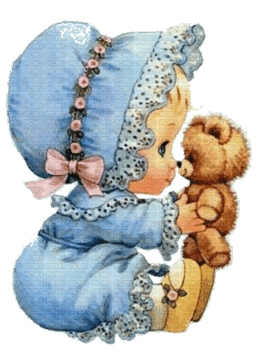 Baby, Mädchen, Girl, Teddy - Animovaný GIF zadarmo