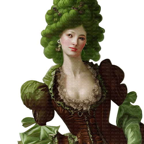 kikkapink woman vintage baroque green brown - besplatni png