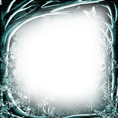 soave frame forest fantasy tree teal - δωρεάν png