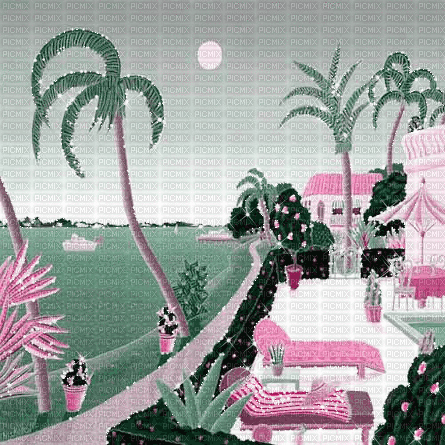 summer art deco background vintage gif animated - 無料のアニメーション GIF