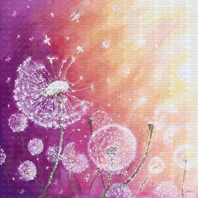 soave background animated painting field flowers - Darmowy animowany GIF