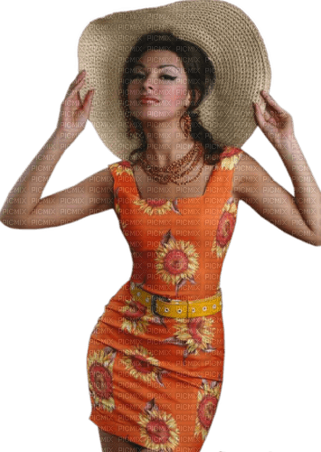 Femme avec un chapeau - zadarmo png
