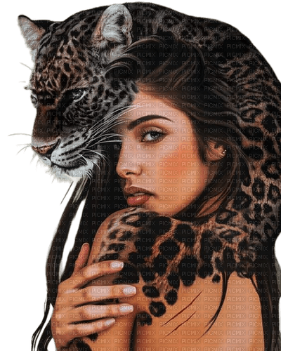 woman leopard fantasy laurachan - png ฟรี