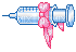 syringe pink bow medical pixel art cute - Bezmaksas animēts GIF