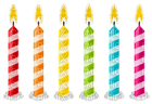 Kaz_Creations Deco Birthday Party Colours Candles - zadarmo png