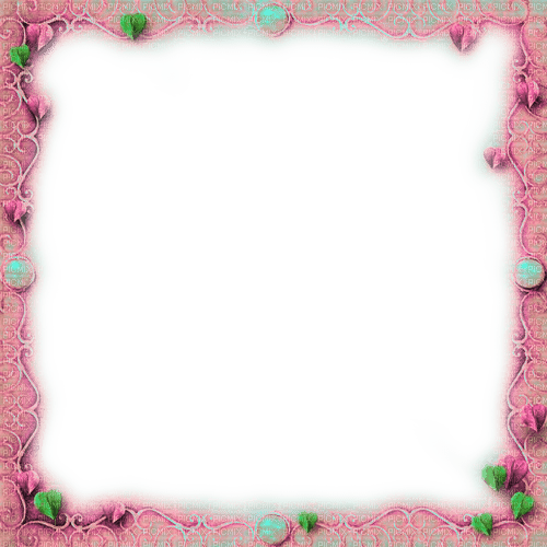 Pink.Green.White - Frame - By KittyKatLuv65 - bezmaksas png