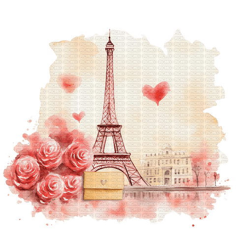 ♥❀❀❀❀ sm3 love vintage paris pink tower - PNG gratuit