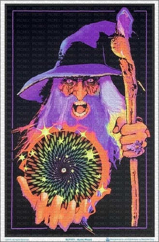 Maniacal wizard art poster - PNG gratuit