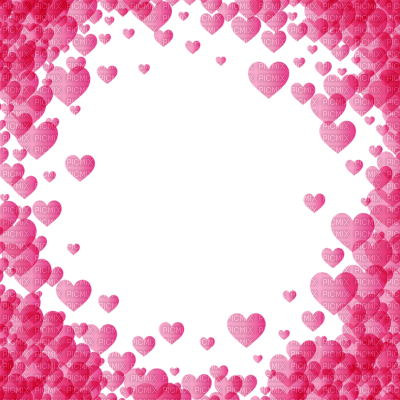 pink hearts frame - nemokama png