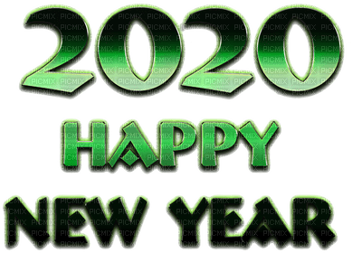 Happy New Year 2020 text - nemokama png