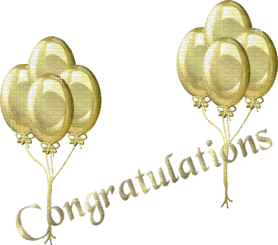 minou-ballons-gold-Congratulations - Darmowy animowany GIF