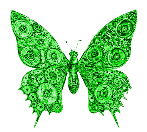 Steampunk.Butterfly.Green - ingyenes png