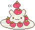 cute bunny shaped desert with strawberries - Gratis animeret GIF