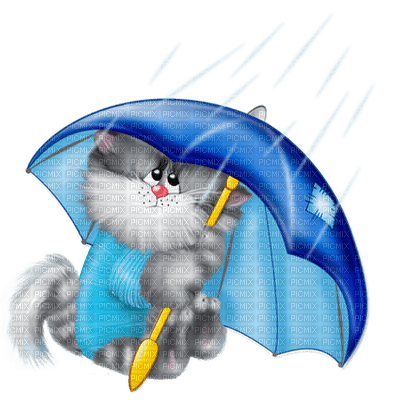 Kaz_Creations Cartoons Cartoon Cat With Umbrella - png ฟรี