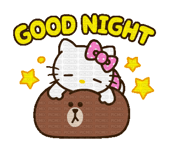 hello kitty gif good night 😺😻 - Free animated GIF - PicMix