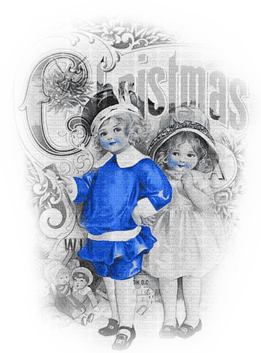 soave children boy girl friends vintage christmas - png gratuito