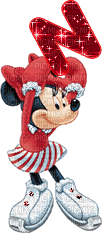 image encre animé effet lettre N Minnie Disney effet rose briller edited by me - Gratis geanimeerde GIF