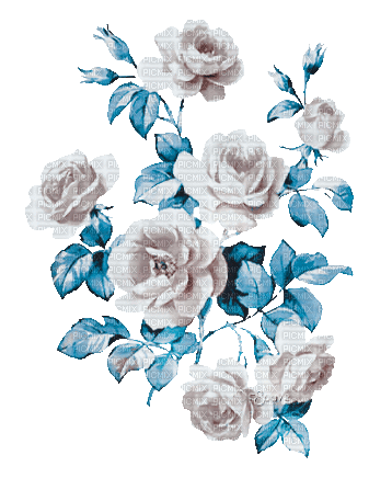 soave deco flowers animated rose vintage branch - Gratis animeret GIF