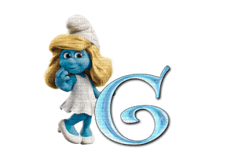 Kaz_Creations Alphabets Smurfs Letter G - darmowe png