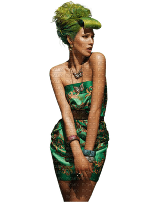woman in green - nemokama png