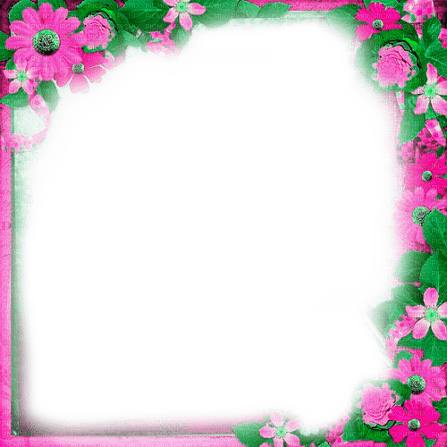 Frame.Flowers.Pink - By KittyKatLuv65 - zdarma png