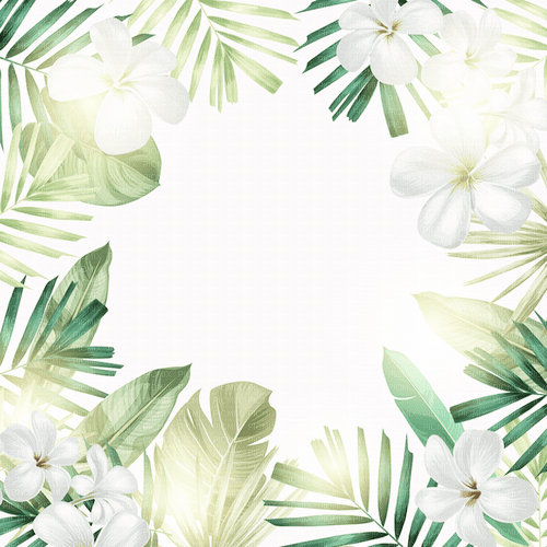 ♡§m3§♡ tropical frame leaves png green - 免费PNG
