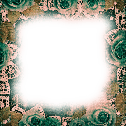 Green Roses Frame - By KittyKatLuv65 - png ฟรี