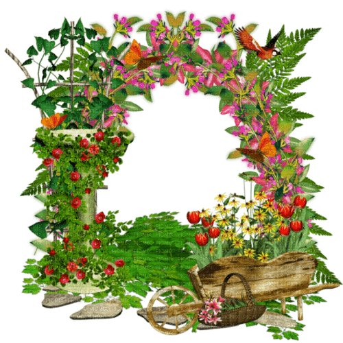 dolceluna deco spring flowers arch frame - 無料png