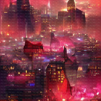 Red City Background - 免费PNG
