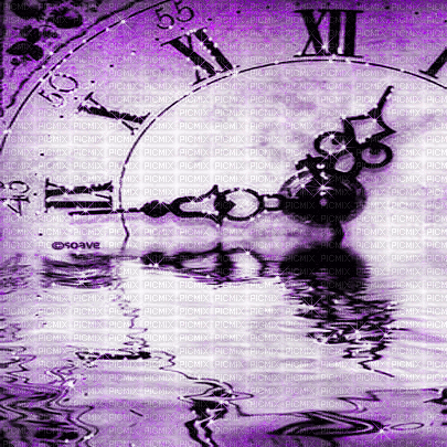 soave background animated clock water purple - GIF animé gratuit