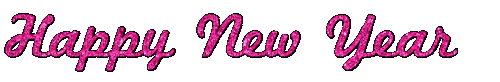 Happy New Year.Text.Animated.Pink - Darmowy animowany GIF