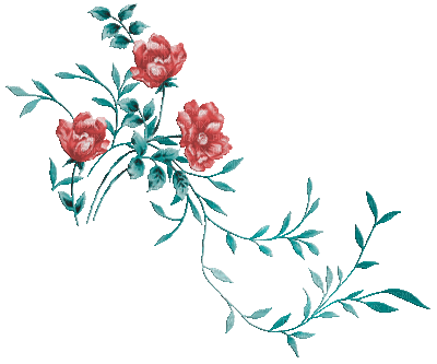 soave deco animated branch flowers pink teal - GIF animé gratuit