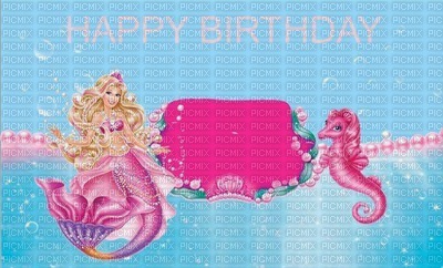 multicolored image encre color barbie mermaid effect happy birthday pearls edited by me - png gratuito