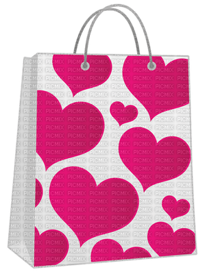 Kaz_Creations Valentine Deco Love Hearts Gift Bag - 免费PNG