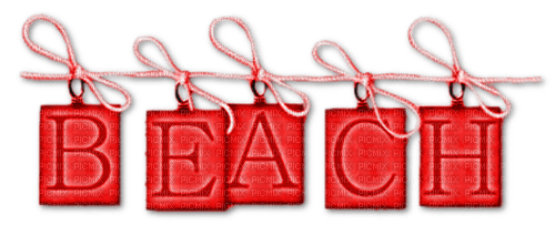 Beach.Text.Red - zdarma png