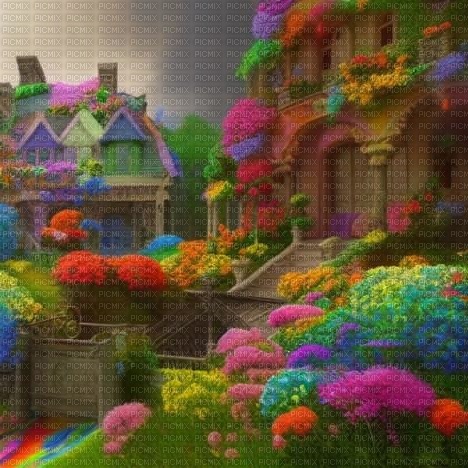 Rainbow Flower Homes - png grátis